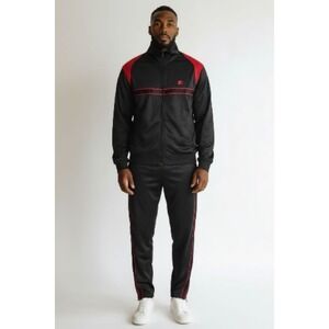 Vintage Starter Tracksuit Set Black Red Mens M Jacket Pants Activewear Retro 90s